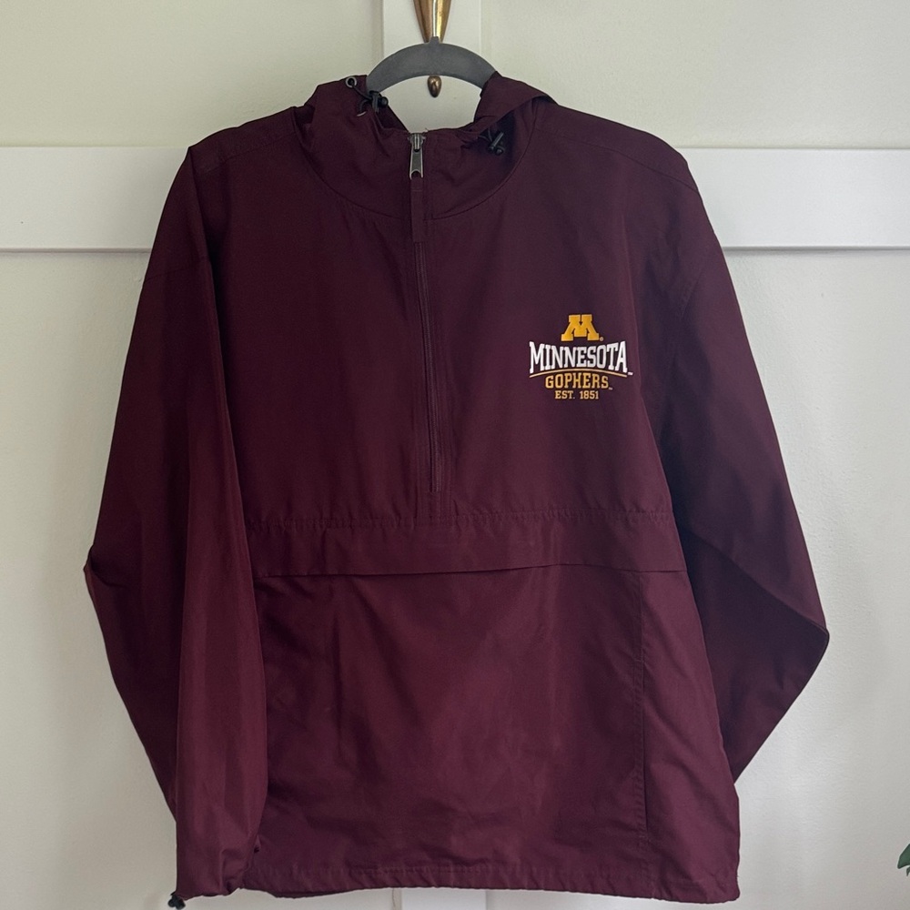 Burgundy Pullover Jacket with Sleeve Logo